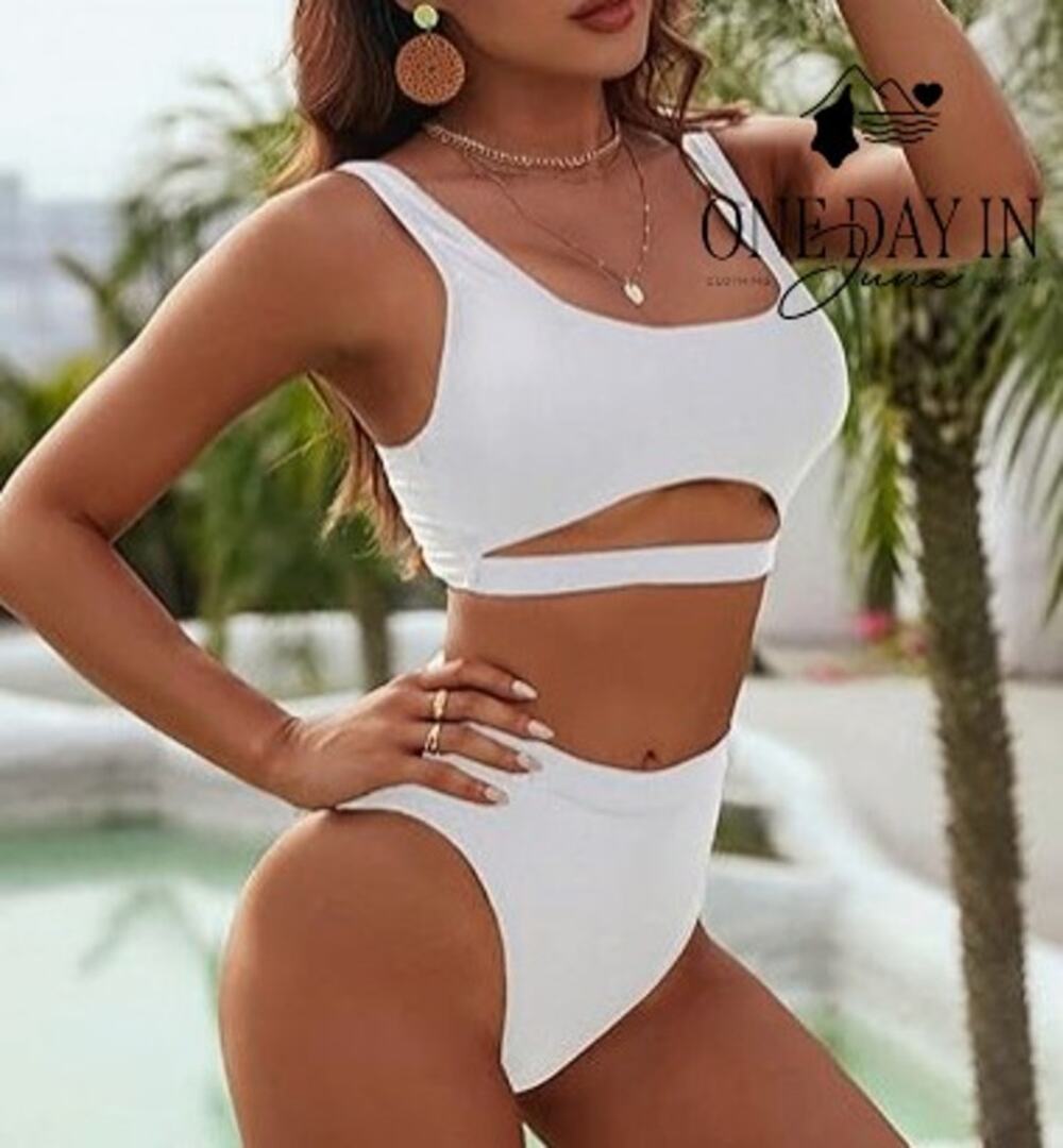 Blooming Jelly Crop High Cut Bikini Swimsuit Size L